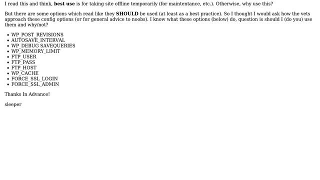 Wordpress: What are "best practices" for wp-config.php смотреть онлайн