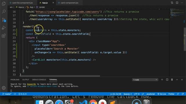 Searchbox component in React смотреть онлайн
