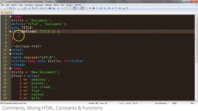 4 - PHP Basics - Mixing HTML Constants Functions смотреть онлайн