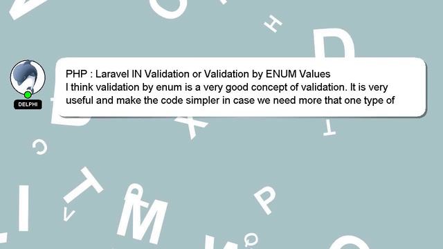 PHP : Laravel IN Validation or Validation by ENUM Values смотреть онлайн
