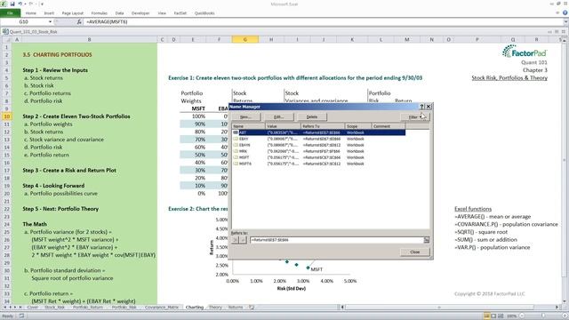 Charting stock portfolios with a scatter plot in Excel | Financial Modeling Tutorials смотреть онлайн