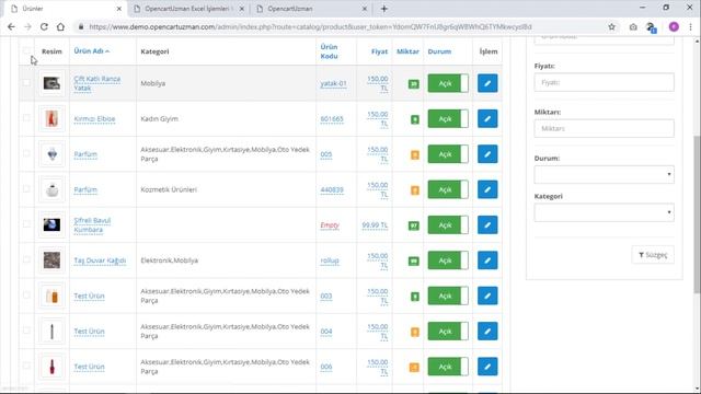 Opencart Excel Import & Export Modülü смотреть онлайн