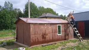 Покраска железного гаража