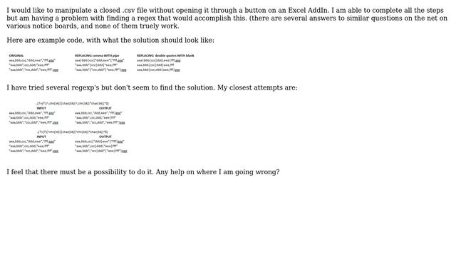 Regex to find commas, excluding commas inside a string demarcated by double quotes смотреть онлайн