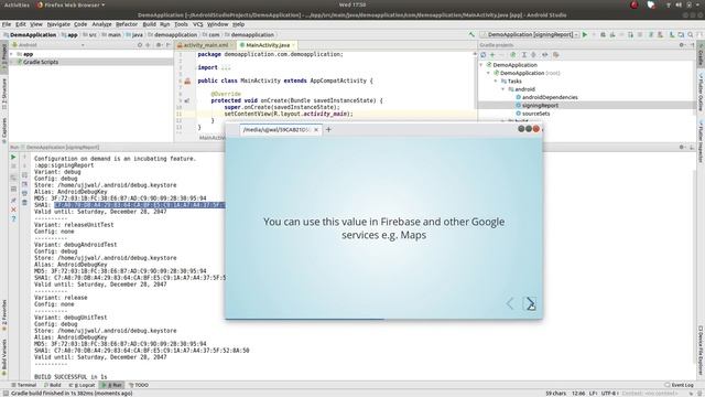 Generate debug SHA1 key using Android Studio for Firebase, Facebook, Google Maps etc смотреть онлайн