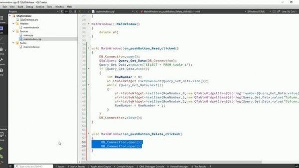 Qt QSqlDatabase | MYSQL Operation(Insert, Update, Delete, Read) | Qt C++ | Qt Creator | Qt Tutorial
