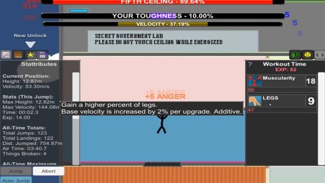ЭВОЛЮЦИЯ ПРЫЖКА ЧТОБЫ ПРОБИТЬ ВСЕ ПОТОЛКИ В ДОМЕ В ИГРЕ WHEN HE JUMP! смотреть онлайн