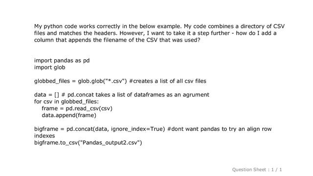 Pandas : Python Pandas add Filename Column CSV смотреть онлайн