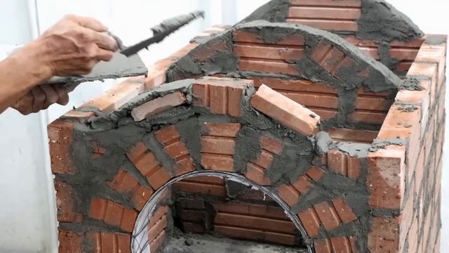 How to make a new pizza oven from red bricks and cement смотреть онлайн