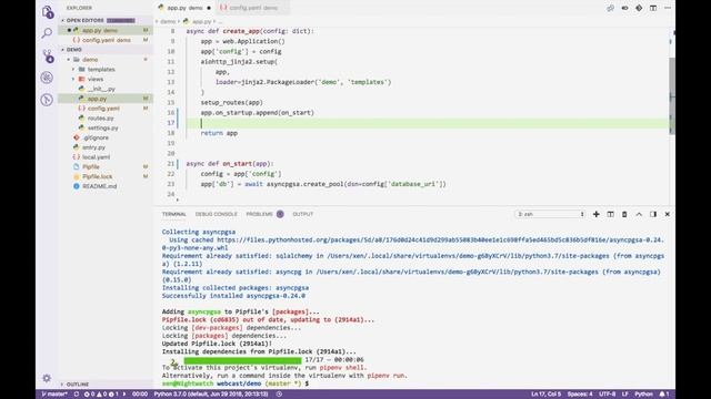 Подключение к базе данных Postgres через asyncpg и asyncpgsa смотреть онлайн