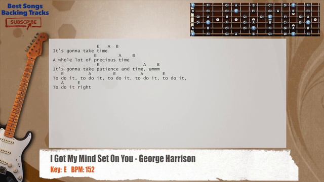 🎸 Got My Mind Set On You - George Harrison Guitar Backing Track with chords and lyrics смотреть онлайн