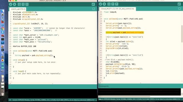 Arduino esp8266 отправляем сообщение на дисплей 1602 через интернет смотреть онлайн