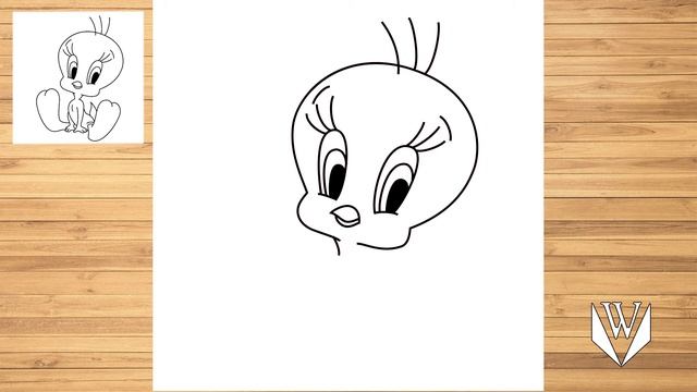 Как нарисовать Твити шаг за шагом, Easy Draw | Скачать бесплатно раскраски смотреть онлайн