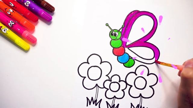 Как нарисовать БАБОЧКУ. Ноw to draw a butterfly. Рисунок БАБОЧКА поэтапно. смотреть онлайн