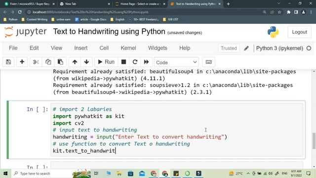 How to convert Text to Handwriting using Python | Python Tutorials for Beginners смотреть онлайн