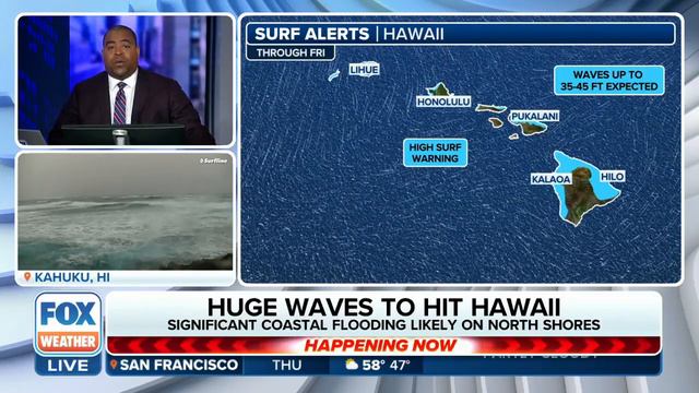 Hawaii Braces For Monster Waves Reaching Up To 45 Feet смотреть онлайн