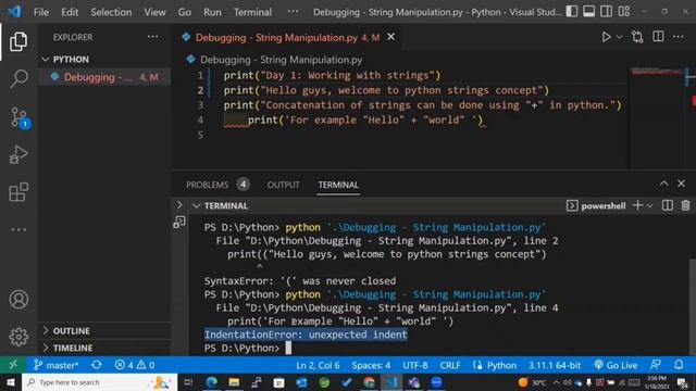 Python Tutorial for Beginners | Debugging sample code смотреть онлайн