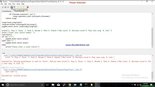 Create Music player in Python with Pygame mixer | 60 lines of code | Songs muted to avoid copyright смотреть онлайн