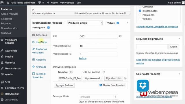 Vender infoproductos en WooCommerce desde DropBox смотреть онлайн