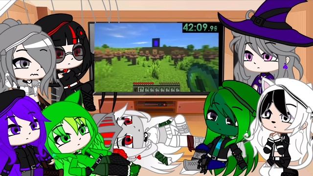 Mob Girls Reacts To Speedrunning Minecraft but I enslave villagers (Gacha Club) смотреть онлайн