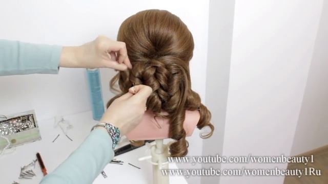 Beautiful Hairstyle With Puff Step By Step. Bridal Hair смотреть онлайн
