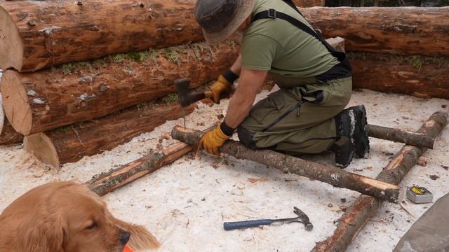 Wood Pole Scaffold, Building an Off Grid Log Cabin in the Wilderness, Ep7 смотреть онлайн