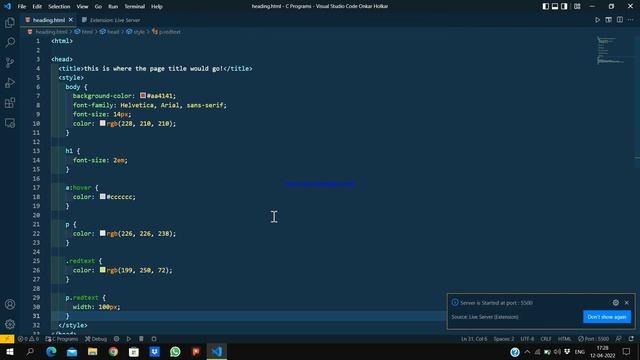 Live server setup for html codes in vs code смотреть онлайн