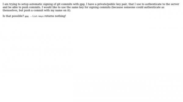 Unix & Linux: Use my ssh key to sign git commits