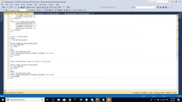 triggers, try catch transaction management смотреть онлайн