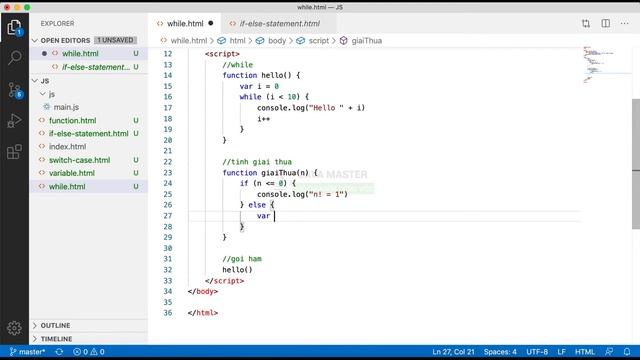 JavaScript 07 - Vòng lặp while, do while - Trung Tâm Java Master смотреть онлайн
