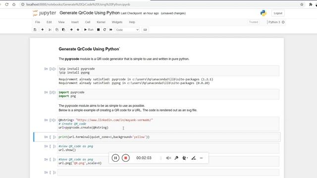 Generate Your own QR Code by using Python смотреть онлайн
