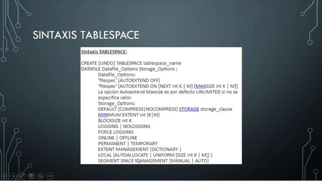 Tablespace y sus parámetros en Oracle смотреть онлайн