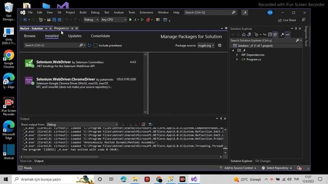 OpenQA.Selenium.DriverServiceNotFoundException: 'The chromedriver.exe file does not exist... смотреть онлайн