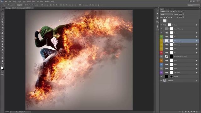 FireStorm Photoshop Effect Tutorial | Automatically create firestorms on your images | Free downloa смотреть онлайн
