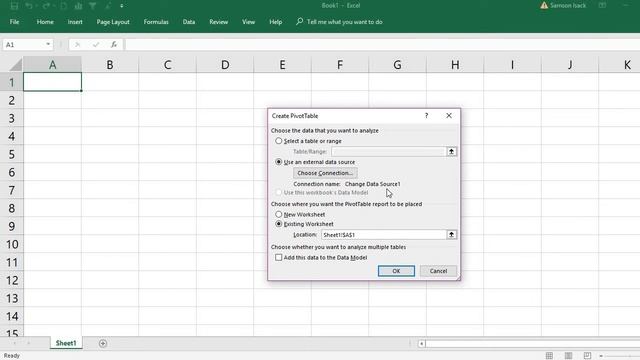 EXCEL: Pivot table-How to use source data from other excel file & create Pivot table in current fil смотреть онлайн