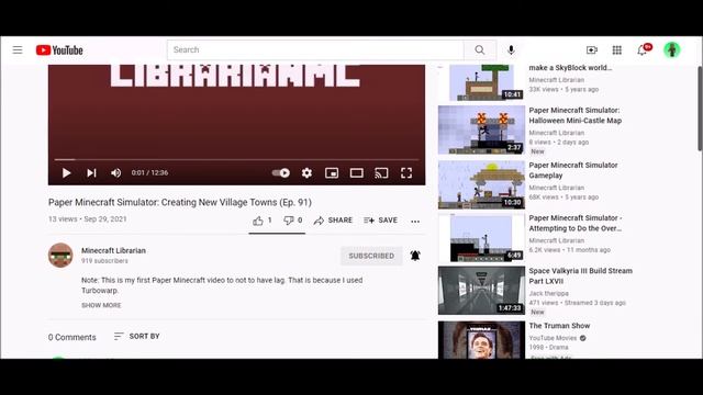 LibrarianMC uses Turbowarp to play Paper Minecraft without much lag! смотреть онлайн