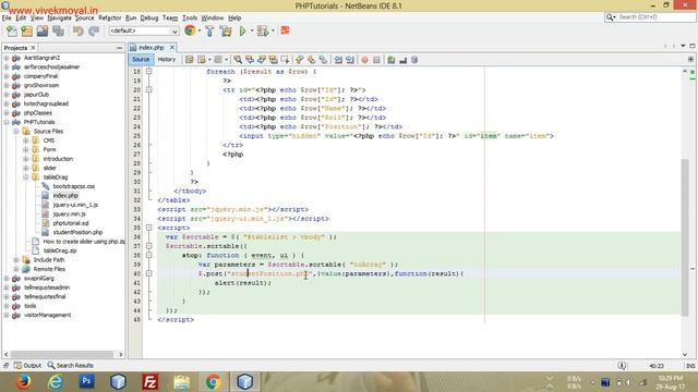 Jquery Drag and Drop Table Rows and Save Position to Database Using PHP смотреть онлайн