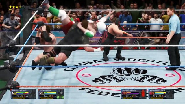 WWE 2k20 Combat Wrestling Federation - El Barabajo/George Kaplan vs Sombra Oscura/Villano del Toro! смотреть онлайн