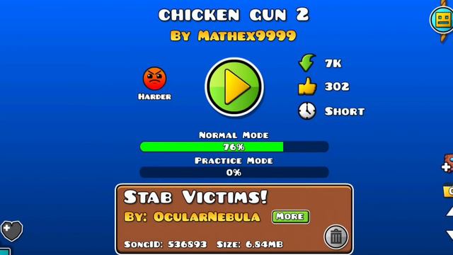 😱ЧИКЕН ГАН, НО ЭТО GEOMETRY DASH!!! смотреть онлайн