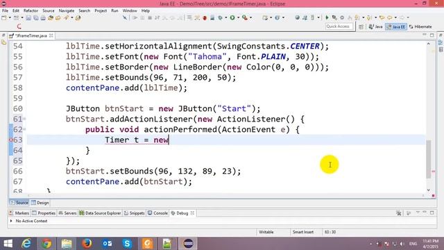 Timer in Java Swing Application 720p 10fps H264 192kbit AAC смотреть онлайн