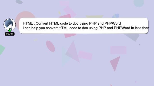 HTML : Convert HTML code to doc using PHP and PHPWord смотреть онлайн
