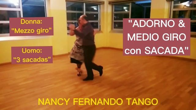 Tango ~ "Abbellimento + Mezzo giro con SACADAS" - Nancy Fernando Tango смотреть онлайн