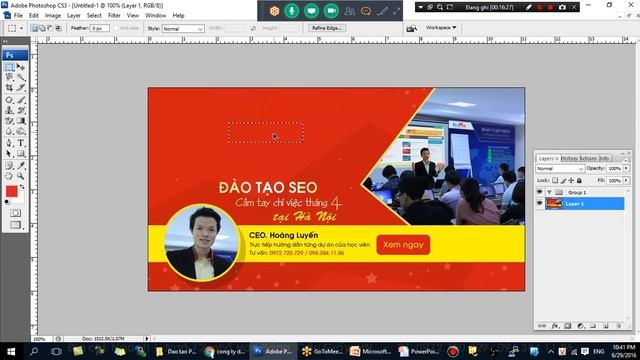 Công cụ Move Tool và Rectangle Tool trong Photoshop - Bài 5 смотреть онлайн