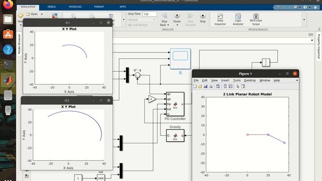 Multivariable PD Control (2 Link Planar Robot, Gravity Compensation) смотреть онлайн