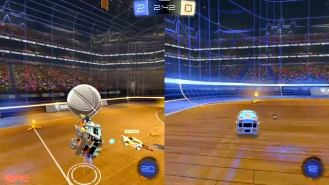 2 DUM BROTHERS USE FORTNITE BUS IN ROCKET LEAGUE SPLITSCREEN смотреть онлайн