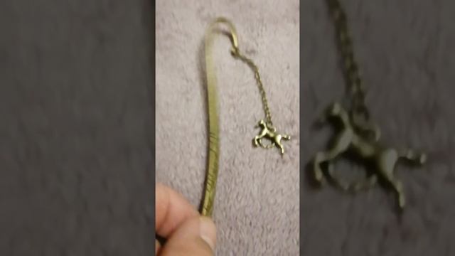 Металлическая двухсторонняя закладка с лошадкой на цепочке смотреть онлайн