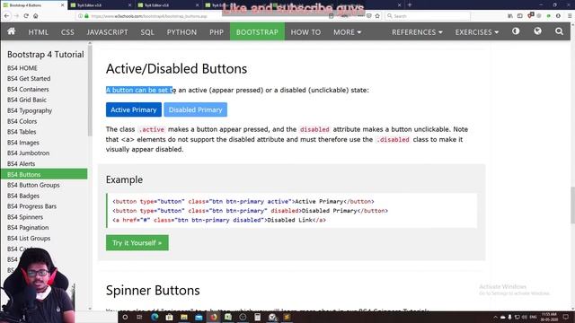 Bootstrap 4 #part 7 Buttons and Button_styles in telugu смотреть онлайн