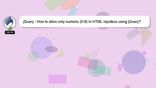 jQuery : How to allow only numeric (0-9) in HTML inputbox using jQuery? смотреть онлайн