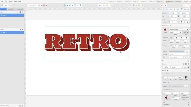 How to create a retro text effect in the free vector app. Gravit designer tutorial смотреть онлайн
