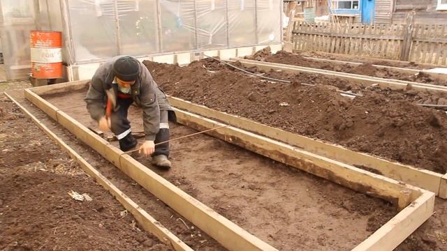 Высокая грядка с укрепленным каркасом. Сажаем Викторию в гряду, заправленную конским навозом. смотреть онлайн